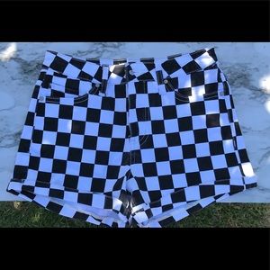 checkered shorts